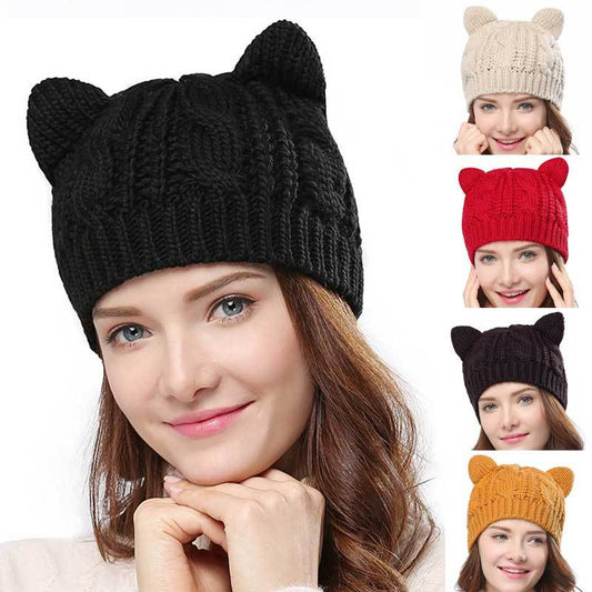 Cute Knitted Cat Ear Beanie