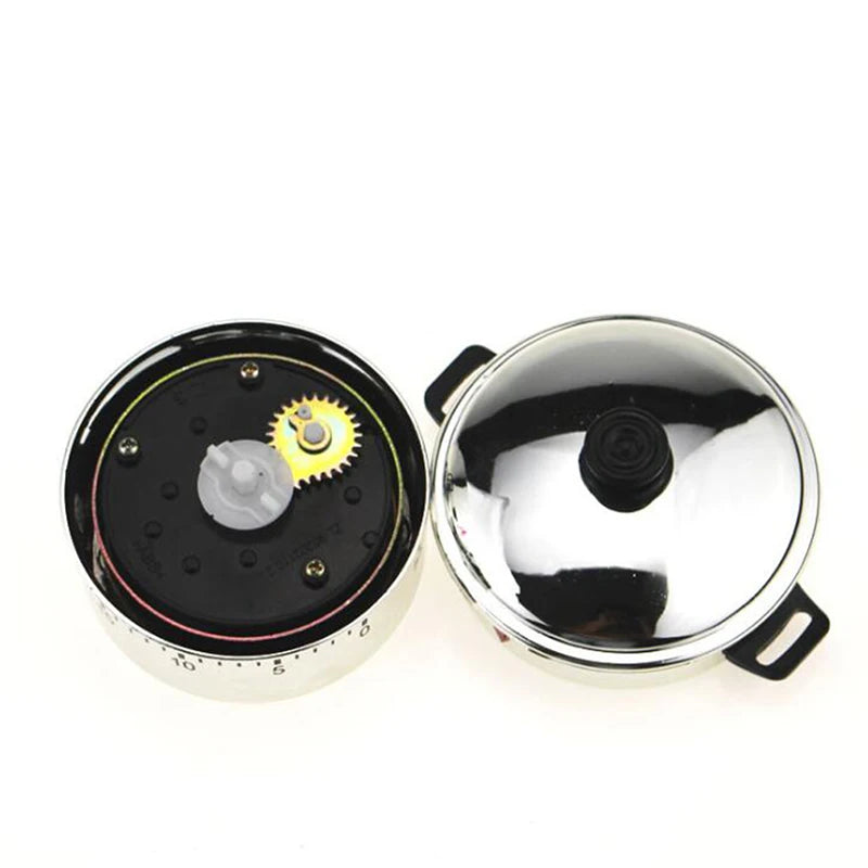 Stainless Steel Kitchen Timer Alarm Mechanical cooking Pot Shaped Timer 60 Minutes Cuisine