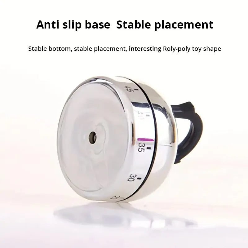 Stainless Steel Kitchen Timer Alarm Mechanical Kettle Shaped Timer 60 Minutes Cuisine