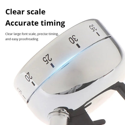 Stainless Steel Kitchen Timer Alarm Mechanical Kettle Shaped Timer 60 Minutes Cuisine