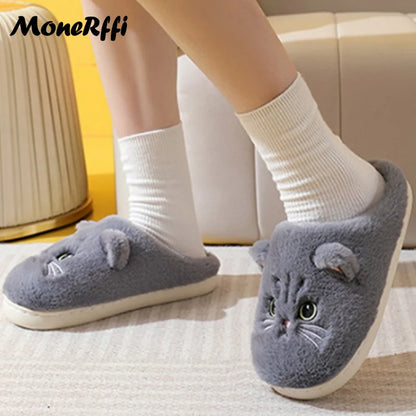 Cute Fluffy Cat or Bear indoor Anti-Slip Slippers