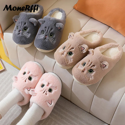 Cute Fluffy Cat or Bear indoor Anti-Slip Slippers